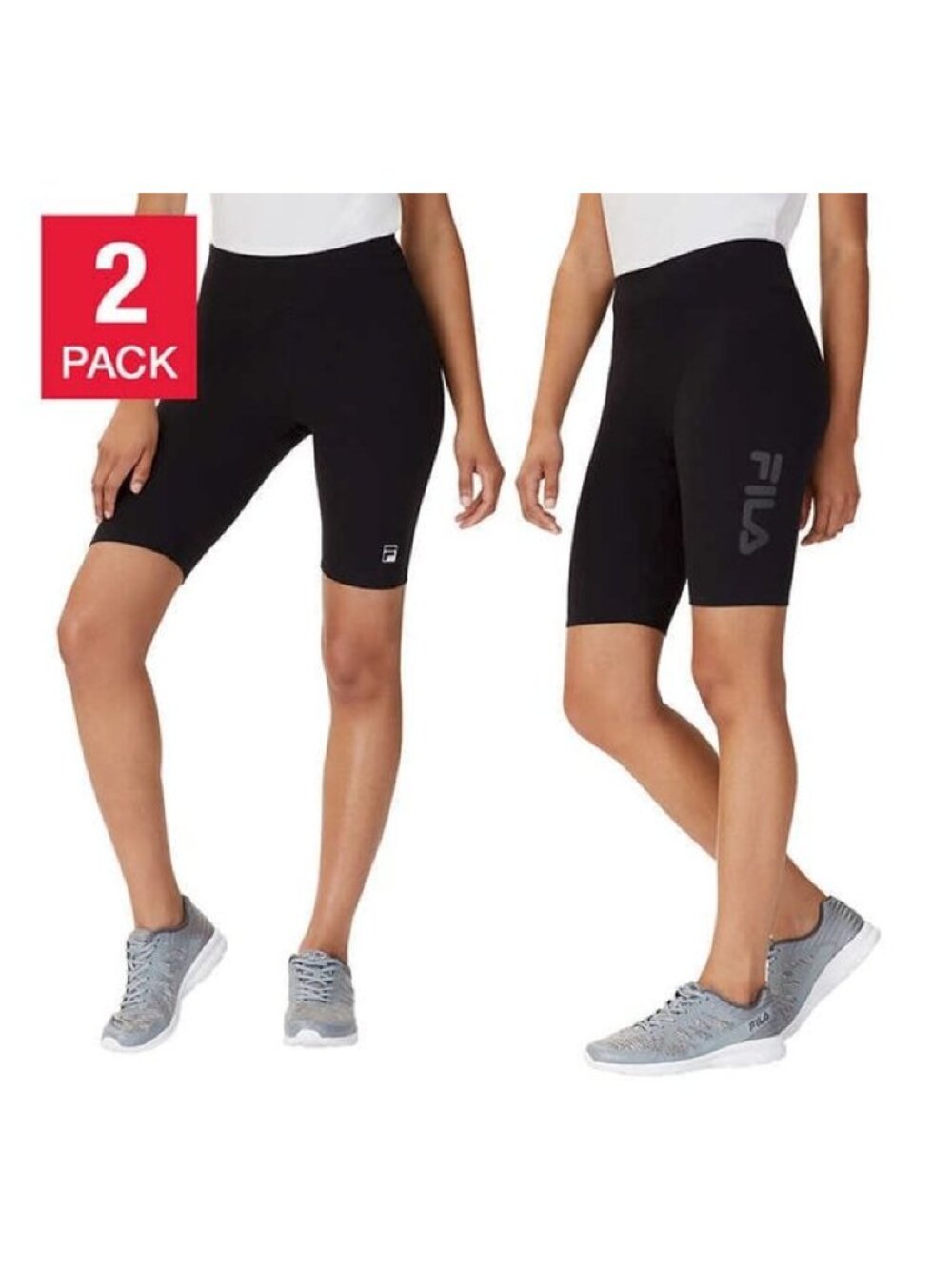 Fila Ladies’ Logo Bike Short 2-pack Black